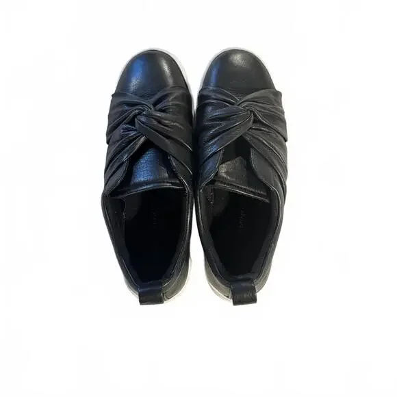 Rebecca Minkoff‎ Nicole Leather Knotted Platform Sneakers Black Women's Size 6 - Picture 2 of 9